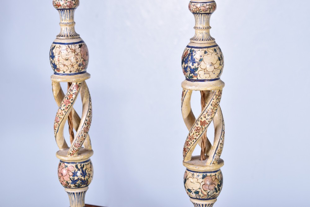 Pair Of Tall Kashmiri Table Lamps View IV