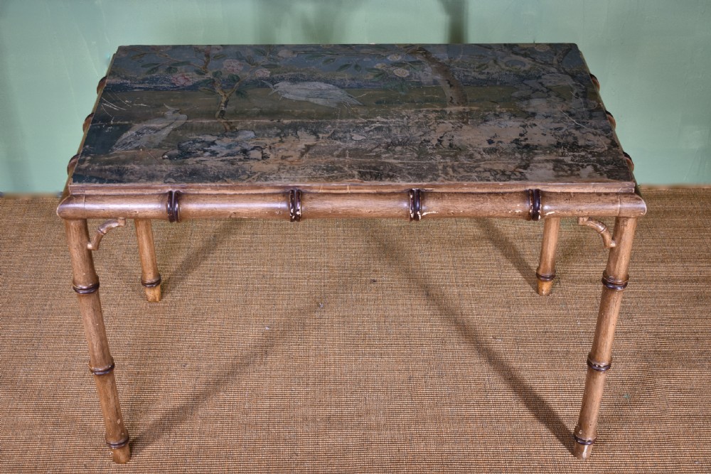 Painted Faux Bamboo Table View IV