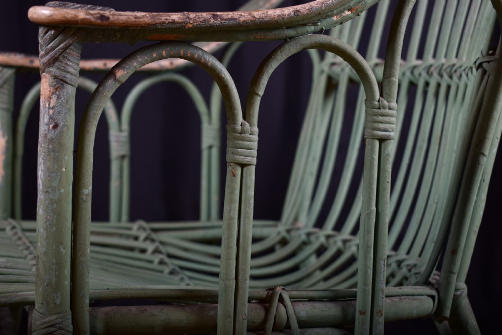 Painted Wicker Armchair   View II