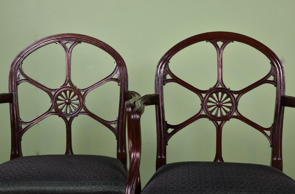 Pair Of George III Mahogany Open Armchairs  View IV