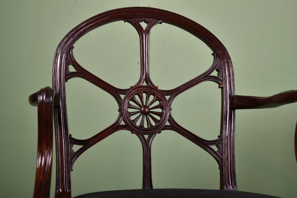 Pair Of George III Mahogany Open Armchairs  View V