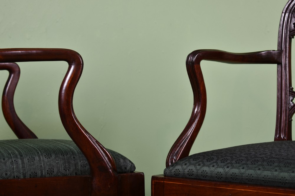 Pair Of George III Mahogany Open Armchairs  View VI