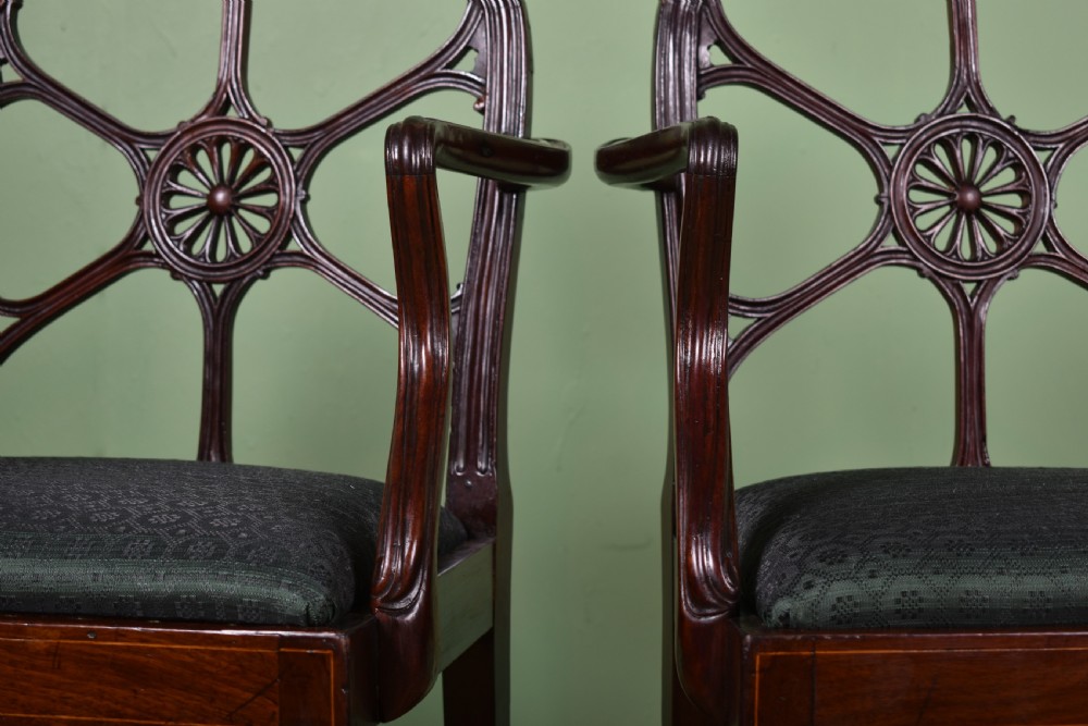 Pair Of George III Mahogany Open Armchairs  View VII