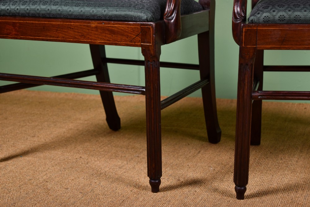 Pair Of George III Mahogany Open Armchairs  View VIII