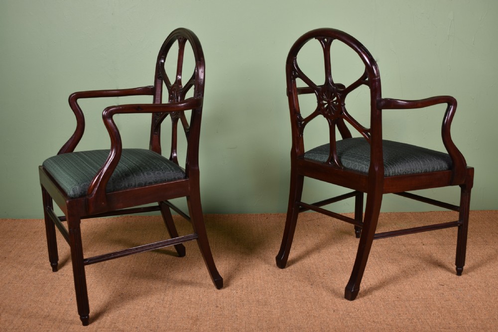 Pair Of George III Mahogany Open Armchairs  View IX