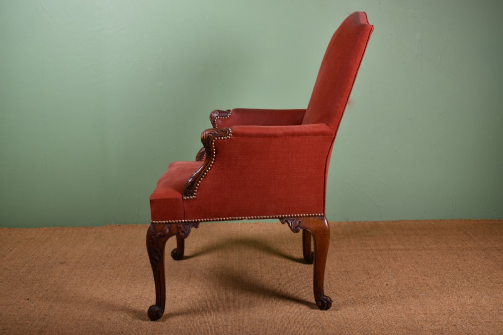 Howard & Sons Mahogany Library Armchair View III