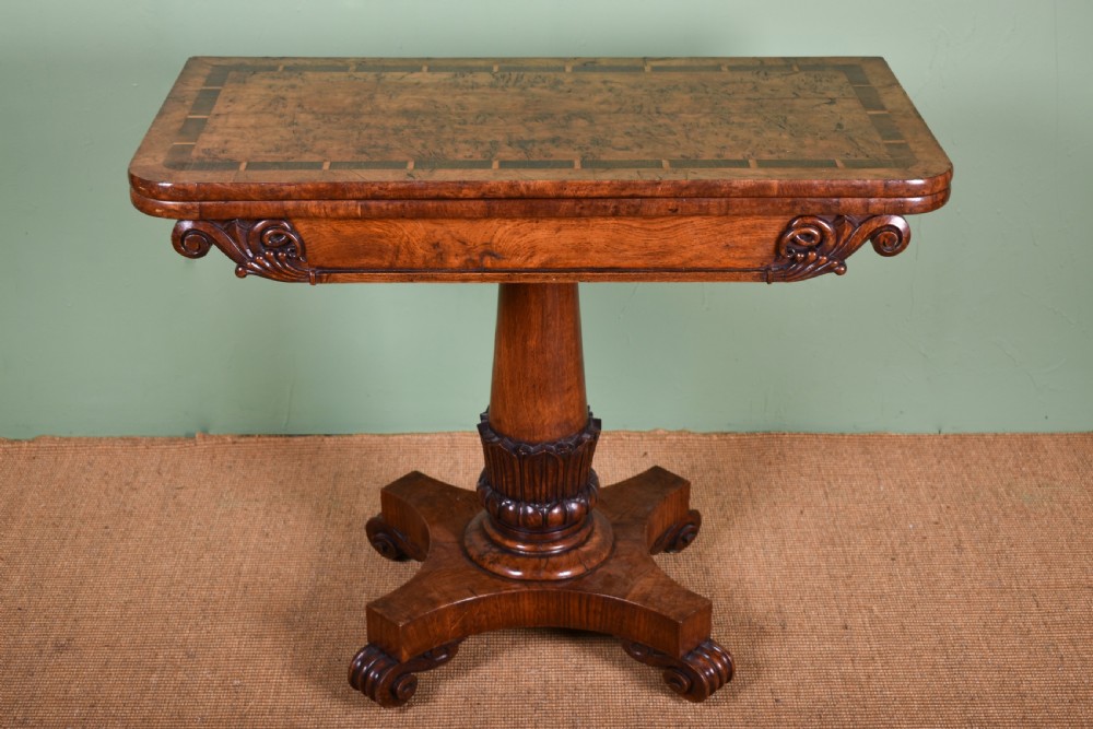 George IV Burr Oak Card Table 