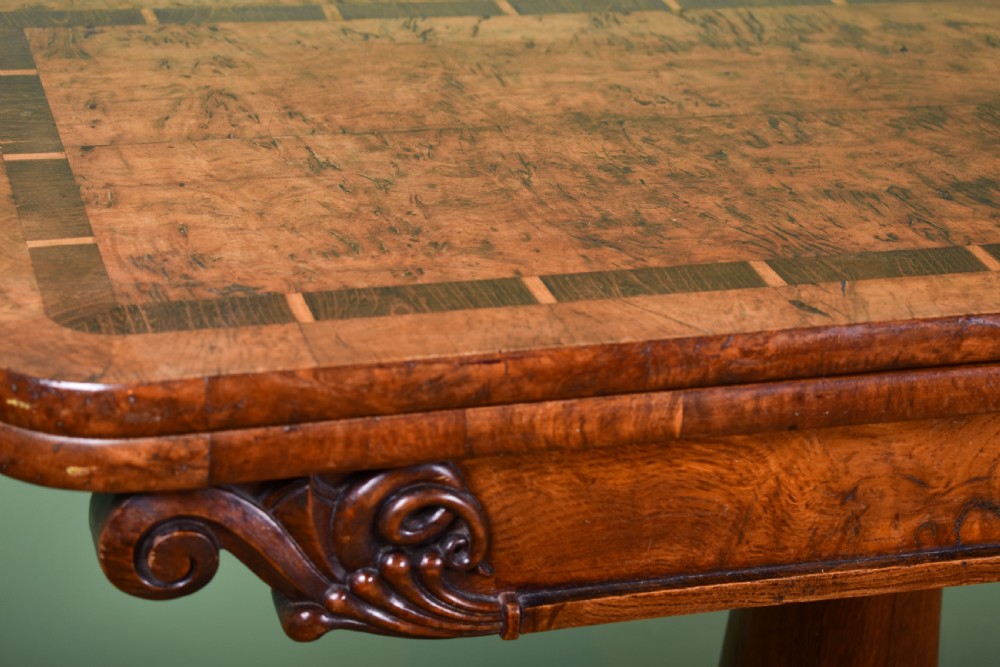George IV Burr Oak Card Table  View II