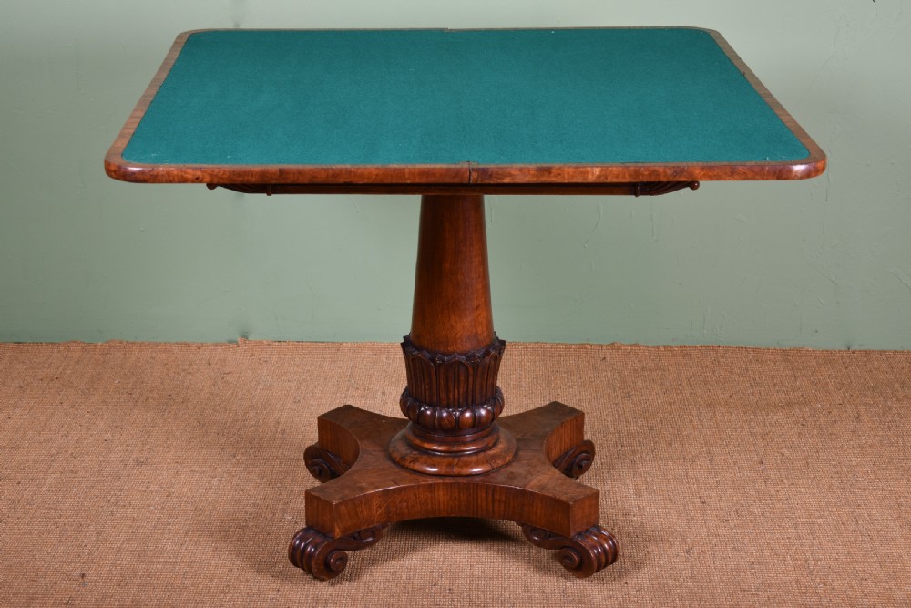 George IV Burr Oak Card Table  View IV