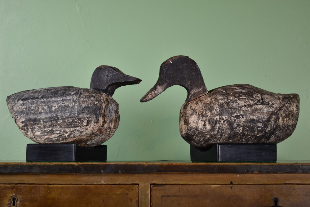 Pair Of Folk Art Decoy Ducks 