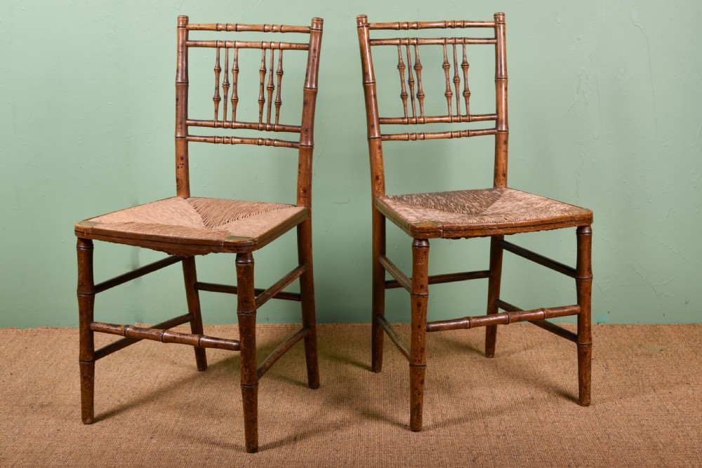 Set Of Four Regency Faux Bamboo Chairs  View II