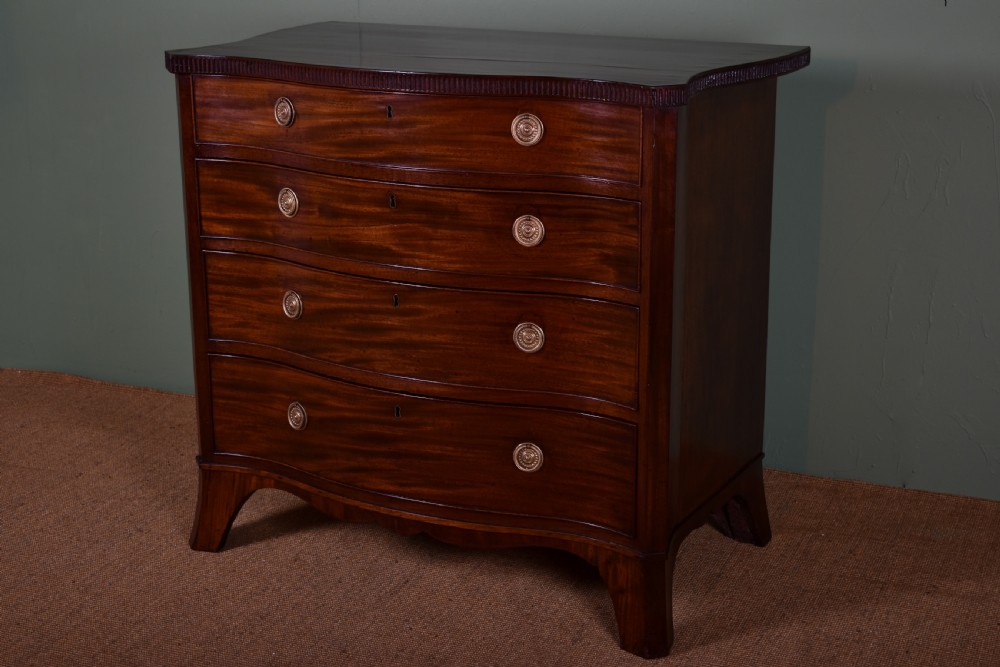 George III Mahogany Serpentine Chest Of Drawers 