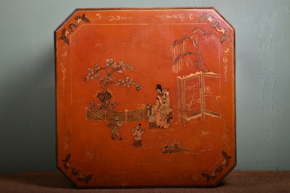 Red Lacquer & Parcel Gilt Occasional Table  View II