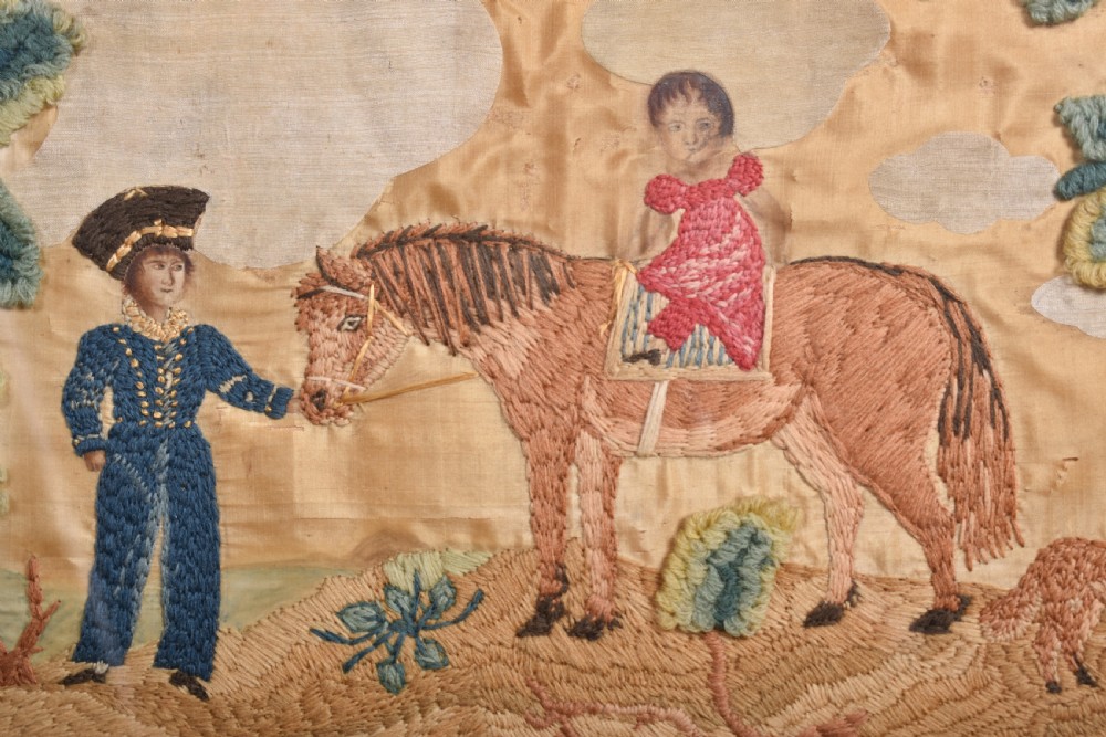Folk Art Wool Needlework Scene View II
