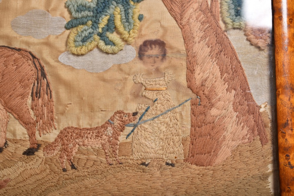 Folk Art Wool Needlework Scene View III