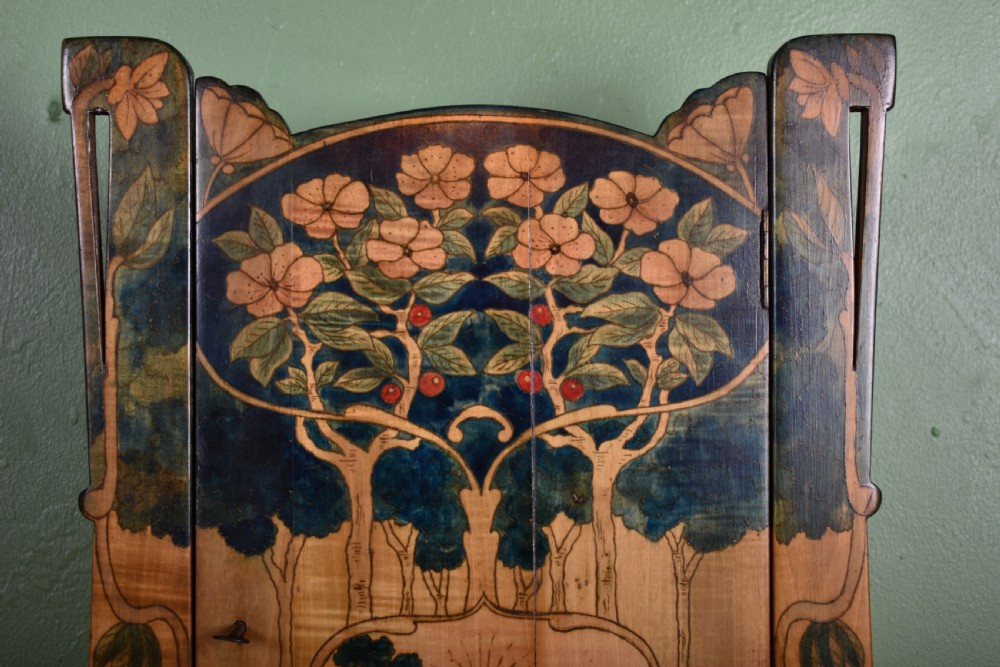 Art Nouveau Pokerwork Cabinet View II
