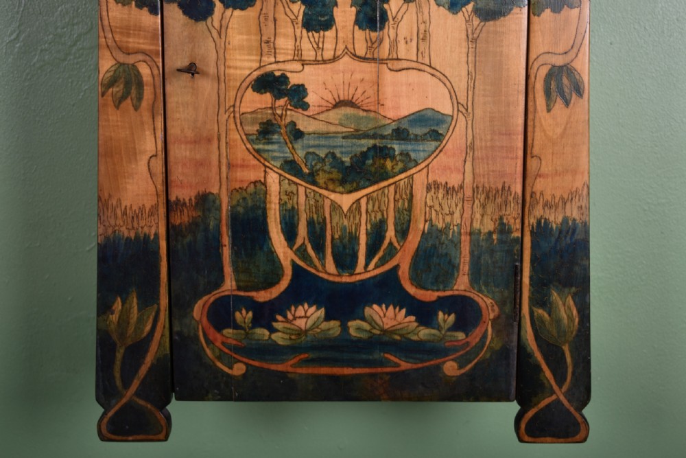Art Nouveau Pokerwork Cabinet View III