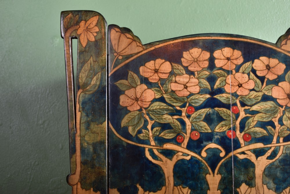 Art Nouveau Pokerwork Cabinet View V