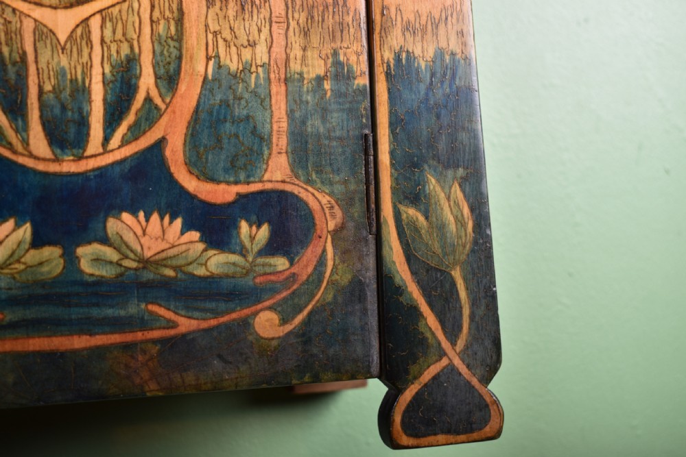 Art Nouveau Pokerwork Cabinet View VI