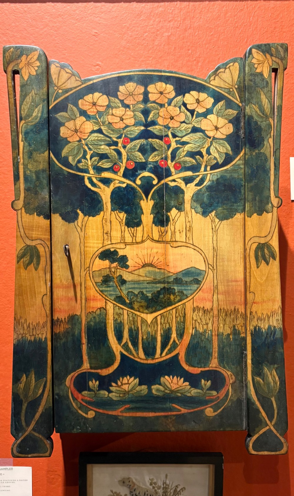 Art Nouveau Pokerwork Cabinet View VIII