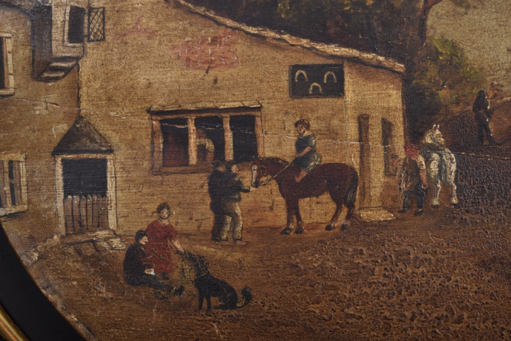 Oil On Board Folky Bridge Scene  View II