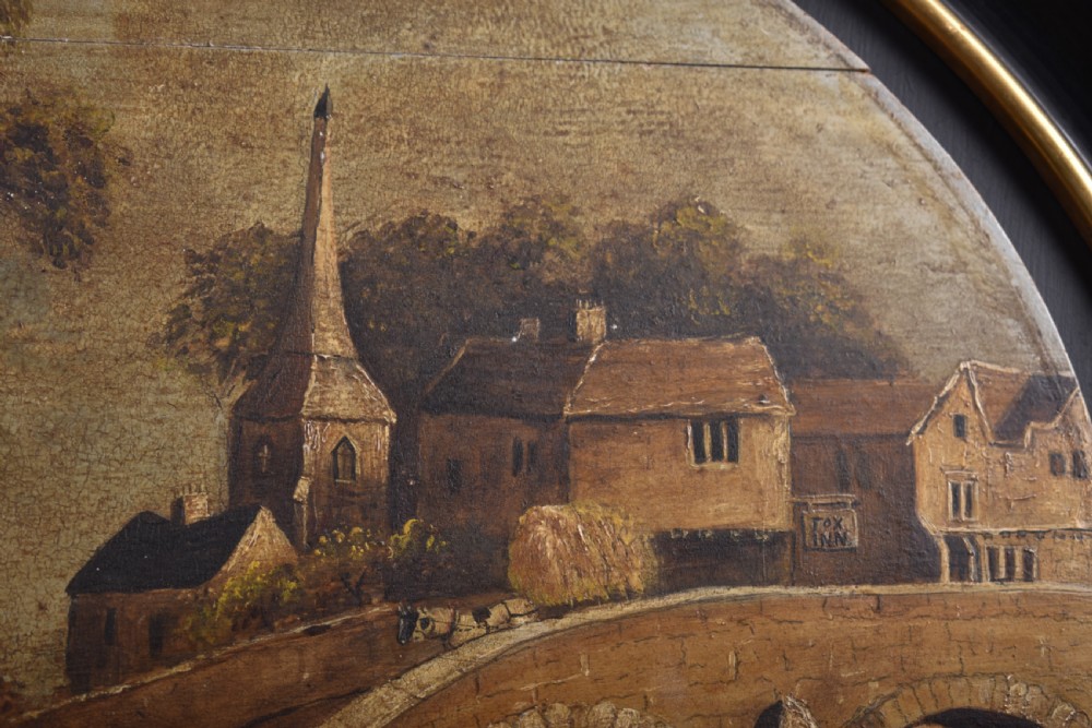 Oil On Board Folky Bridge Scene  View IV