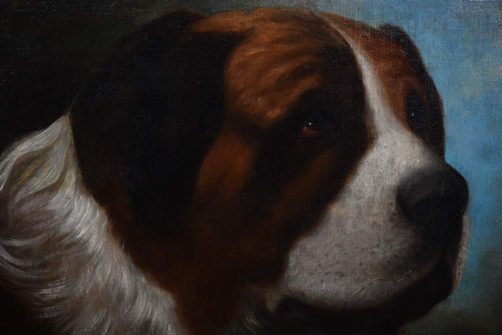 St Bernard Oil On Canvas  View II