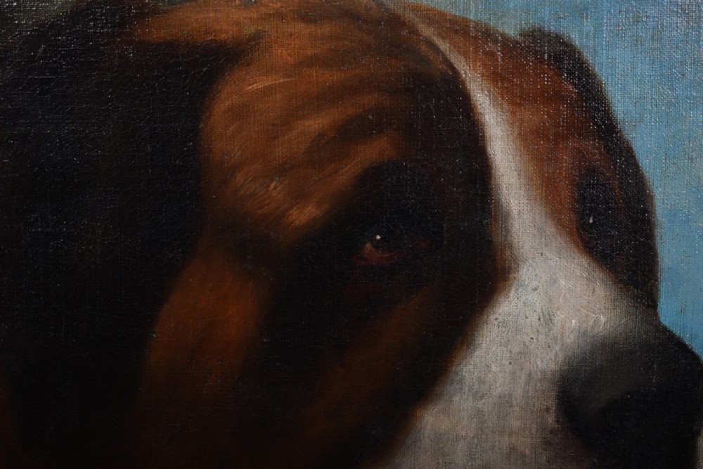 St Bernard Oil On Canvas  View V