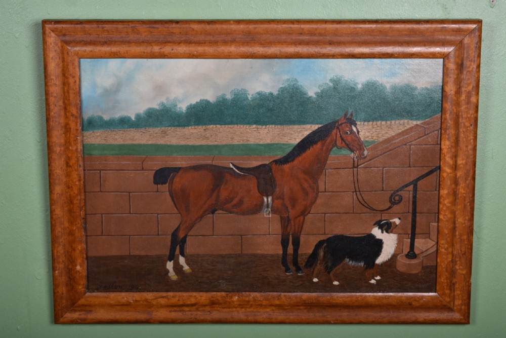 Naive Horse Oil On Canvas  
