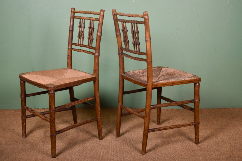 Pair Of Regency Faux-Bamboo Chairs View III