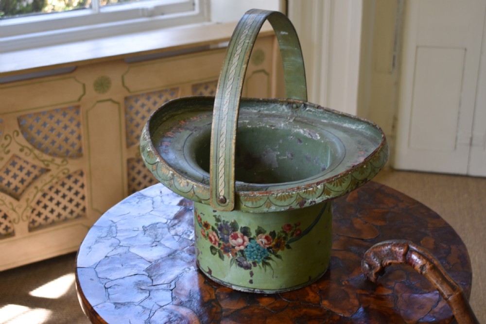 Georgian Painted Leather Hat Box