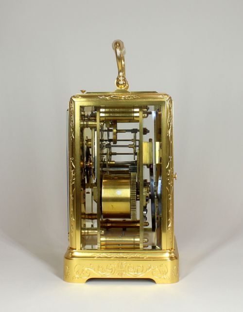 ONE PIECE ENGRAVED REPEATING CARRIAGE CLOCK - ADDITIONAL PHOTO 2