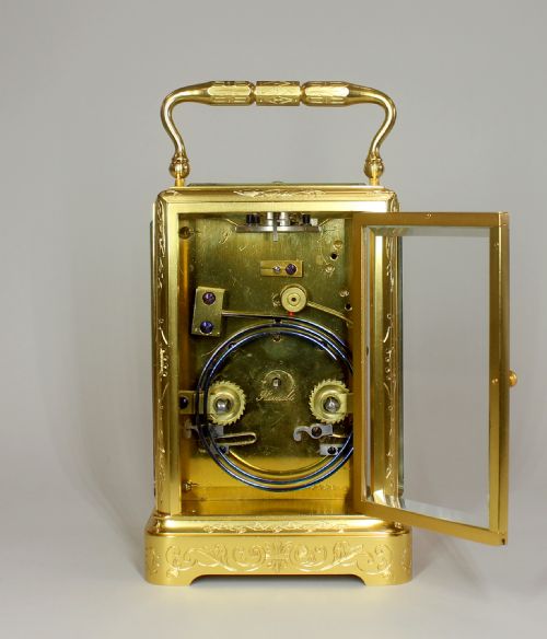 ONE PIECE ENGRAVED REPEATING CARRIAGE CLOCK - ADDITIONAL PHOTO 4