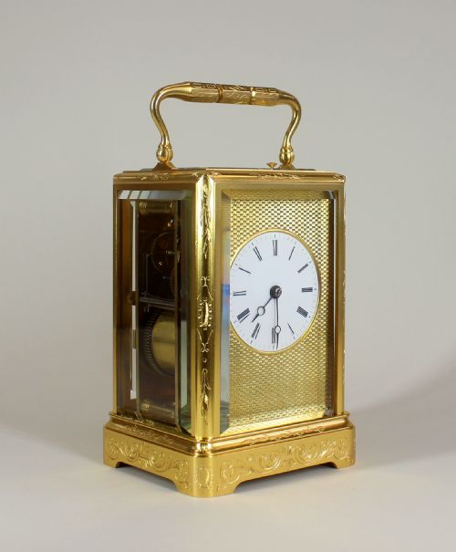 ONE PIECE ENGRAVED REPEATING CARRIAGE CLOCK - ADDITIONAL PHOTO 6