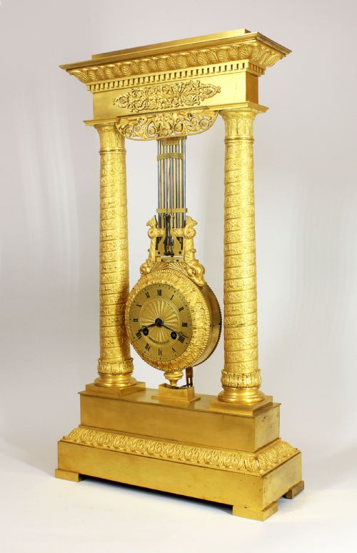 AN EXTREMELY FINE ORMOLU PORTICO MYSTERY CLOCK - ADDITIONAL PHOTO 1