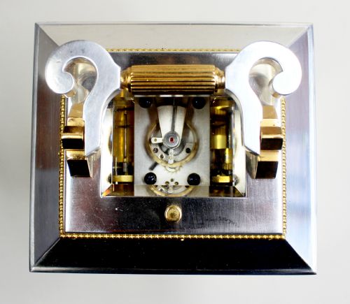 SILVER AND GILT REPEATING ALARM CARRIAGE CLOCK - ADDITIONAL PHOTO 7