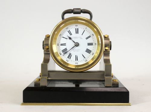 desk clock by guilmet in the shape of a mortar gun - CATEGORY: ANTIQUE CLOCKS - DATED 19TH CENTURY