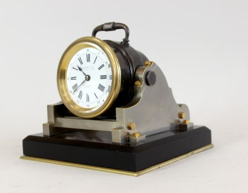 DESK CLOCK BY GUILMET IN THE SHAPE OF A MORTAR GUN - ADDITIONAL PHOTO 1