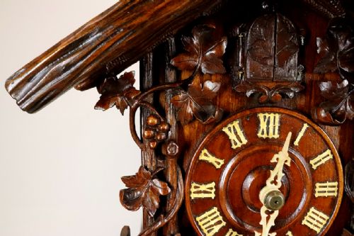 19TH CENTURY TWIN FUSEE CUCKOO TABLE CLOCK BY BEHA - ADDITIONAL PHOTO 8