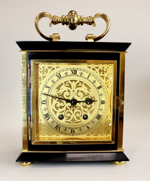 mid century parcel gilt and marble striking bracket clock by luxor - CATEGORY: ANTIQUE CLOCKS - DATED 1960