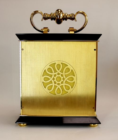 MID CENTURY PARCEL GILT AND MARBLE STRIKING BRACKET CLOCK BY LUXOR - ADDITIONAL PHOTO 3