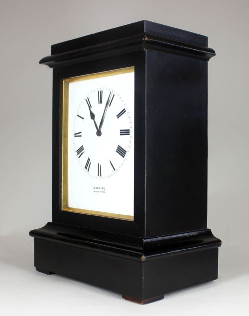EBONISED MINIATURE LIBRARY CLOCK - ADDITIONAL PHOTO 1