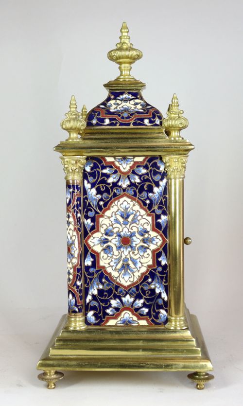 CHAMPLEV ENAMEL MANTEL CLOCK - ADDITIONAL PHOTO 1