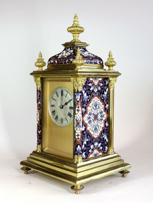 CHAMPLEV ENAMEL MANTEL CLOCK - ADDITIONAL PHOTO 2