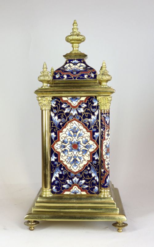 CHAMPLEV ENAMEL MANTEL CLOCK - ADDITIONAL PHOTO 5