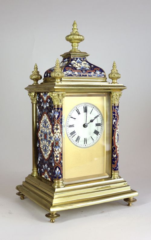CHAMPLEV ENAMEL MANTEL CLOCK - ADDITIONAL PHOTO 6