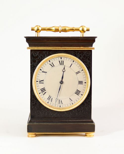 a small early english carriage clock - CATEGORY: ANTIQUE CLOCKS - DATED 1850