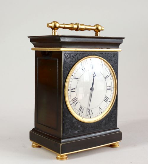 A SMALL EARLY ENGLISH CARRIAGE CLOCK - ADDITIONAL PHOTO 6