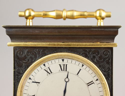 A SMALL EARLY ENGLISH CARRIAGE CLOCK - ADDITIONAL PHOTO 7