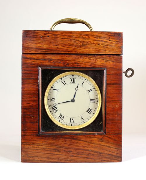 A SMALL EARLY ENGLISH CARRIAGE CLOCK - ADDITIONAL PHOTO 9